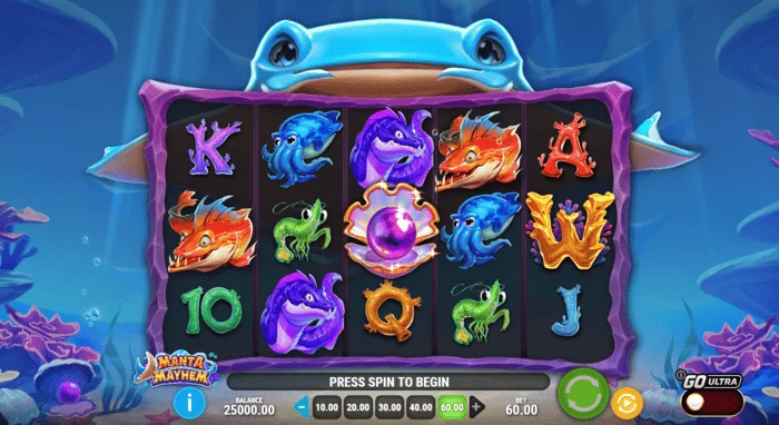 Manta Mayhem – herná obrazovka s valcami a mantou