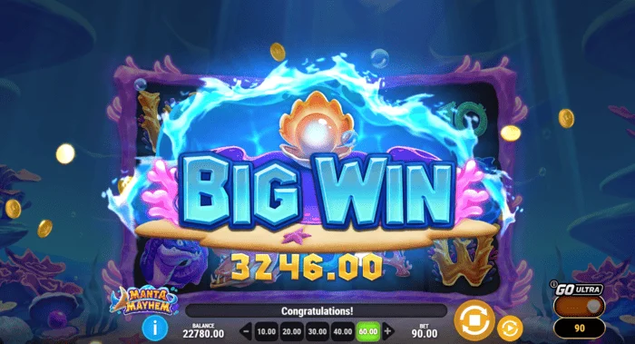 Manta Mayhem – veľká výhra vo Free Spins s multiplikátorom x10